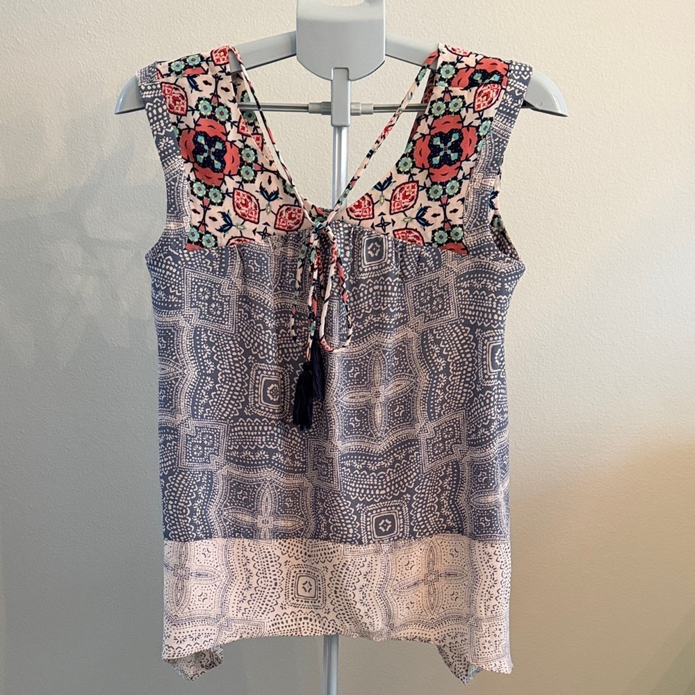 Knox Rose Floral and Geometric Blouse